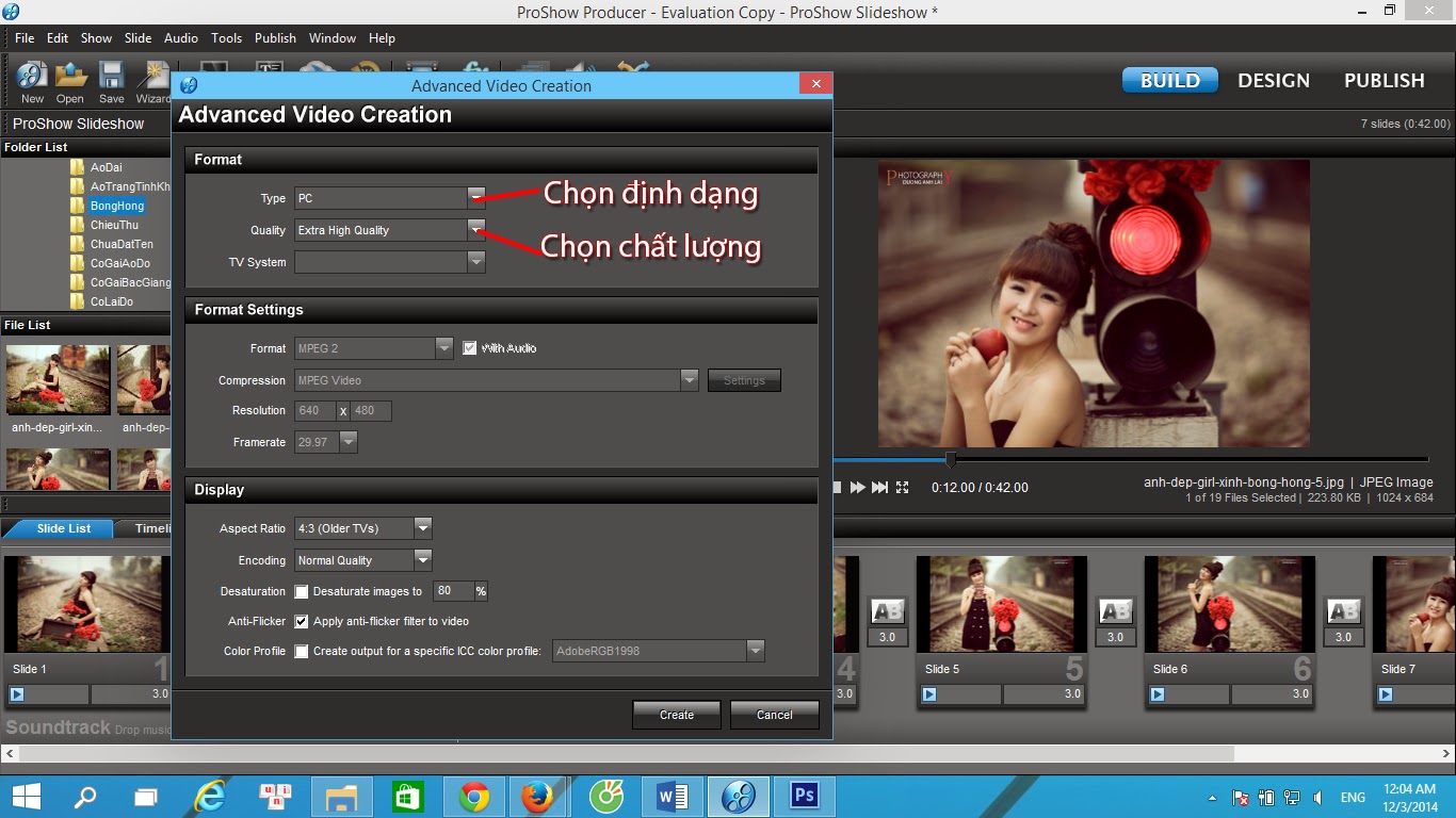 cach xuat video trong proshow producer