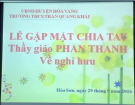 Gặp mặt chia tay thầy giáo Phan Thanh về nghỉ hưu 29/9/2016