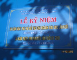 Kỷ niệm 50 năm ngày Bác Hồ gửi thư cho ngành giáo dục lần cuối và 45 năm ngày anh Nguyễn Văn Trỗi Hy sinh